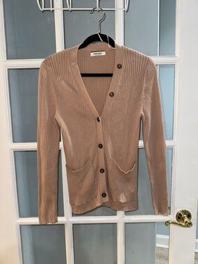 Naf Naf Women's Pink Knit Cardigan Sweater Size S Small Casual Knitwear